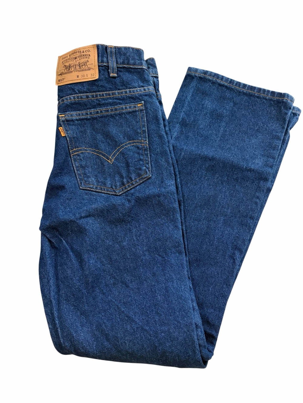 VTG Levi’s 517 Orange Tab Jeans 30x32 (29x32) USA Made 1996 Dark Wash